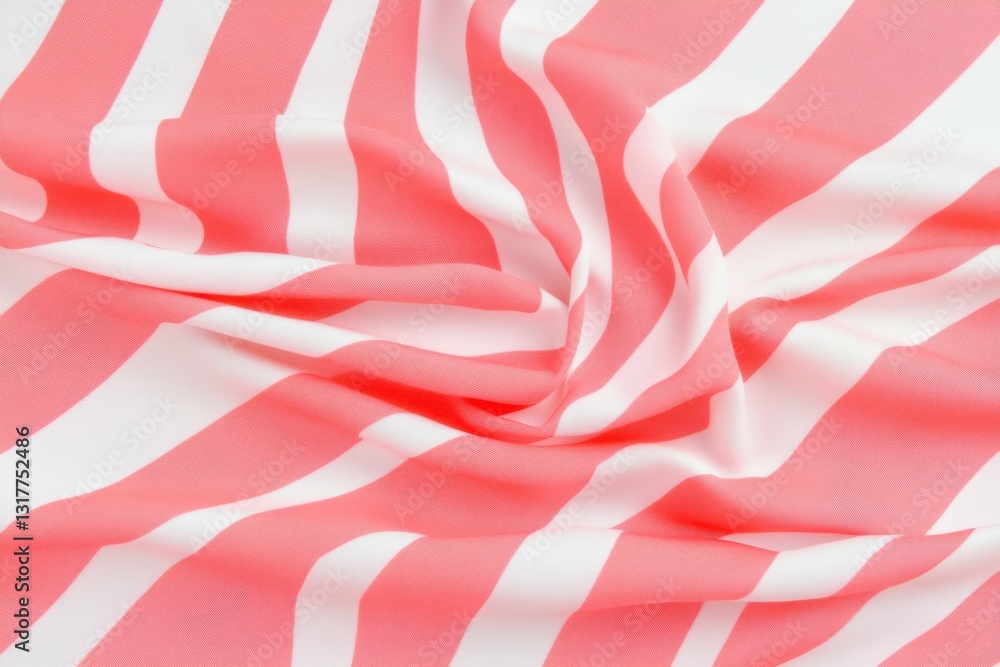 Fototapeta premium Trendy blush and red striped fabric pattern elegantly draped, showcasing a luxurious texture ideal for fashion and textile branding projects