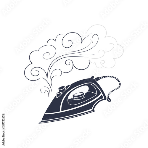 electric iron vector illustration