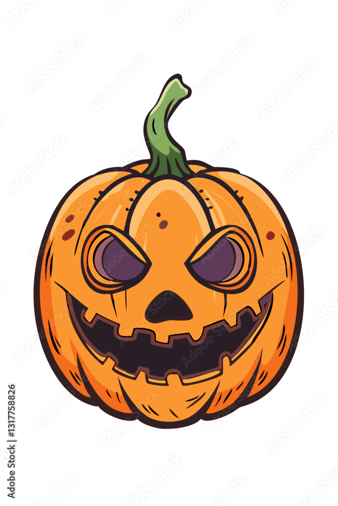 Fototapeta premium Smiling pumpkin with a mischievous expression for Halloween celebration