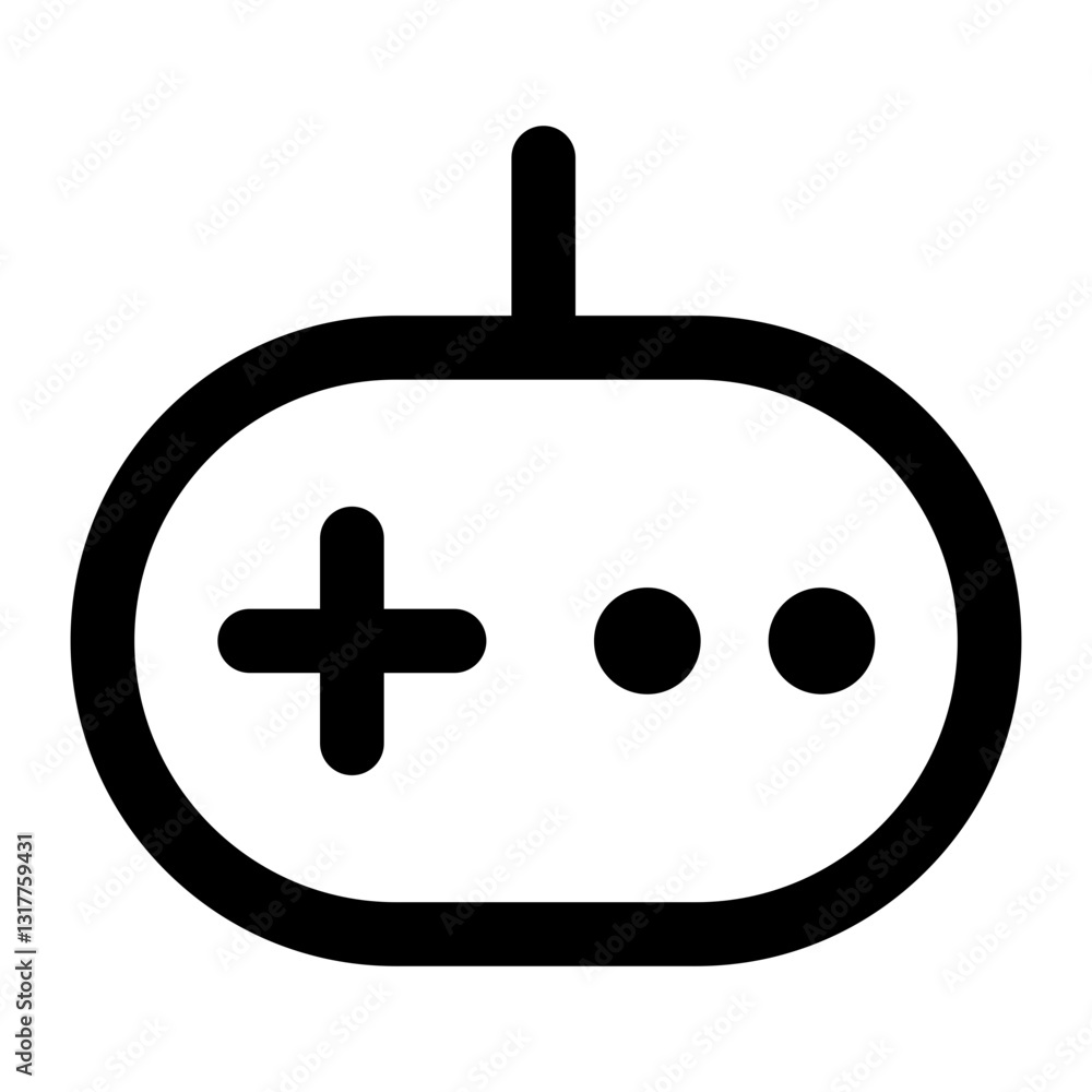 A Classic Game Controller Icon Representing Nostalgic Gaming Memories And Endless Adventures With Bold Black Lines On A White Background A Classic Game Controller Icon Representing Nostalgic Gaming Memories And Endless Adventures With Bold Black Lines On A White Background