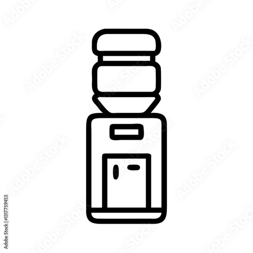 Water dispenser icon, minimalistic design, hydration concept