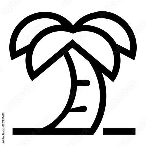 A Serene Palm Tree Stands Tall Against A Minimalist Backdrop, Evoking A Sense Of Tranquil Paradise With Clean Line Art And Bold Black Strokes