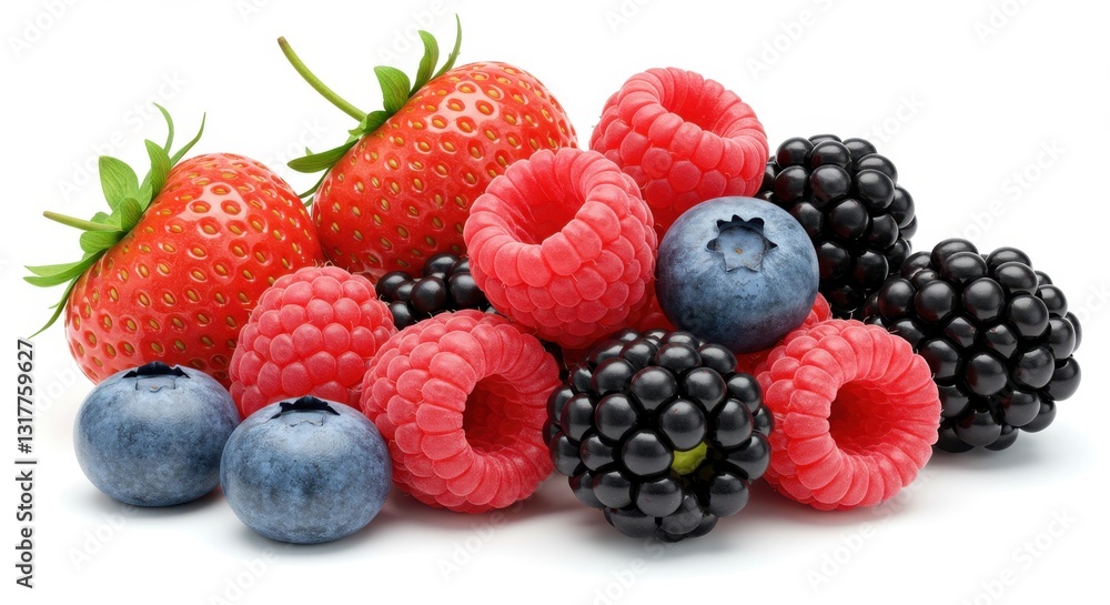 Mixed Berries Isolated on White Background Mixed Berries Isolated on White Background
