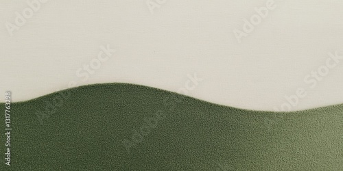 Obraz na płótnie Minimalist Green and Beige Abstract Wave Pattern - Aesthetic Content for Instagram, Pinterest, Social Media Marketing w salonie