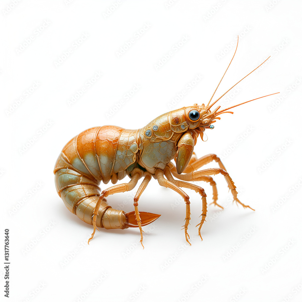 fresh mantis shrimp on white background