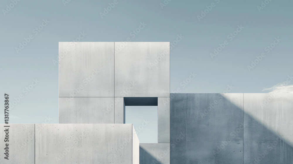 Architectural Minimalism A Study in Concrete Form and Light Play, Exploring Geometric Precision Architectural Minimalism A Study in Concrete Form and Light Play, Exploring Geometric Precision