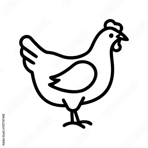 a chicken icon in black and white, perfect for simple and versatile applications, vector icon illustration