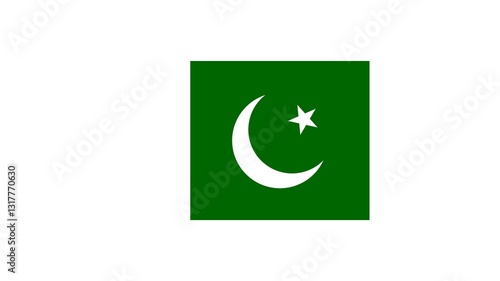 Obraz na płótnie Pakistan national flag isolated on white background. Islamic Republic of Pakistan, is a country in South Asia. w salonie