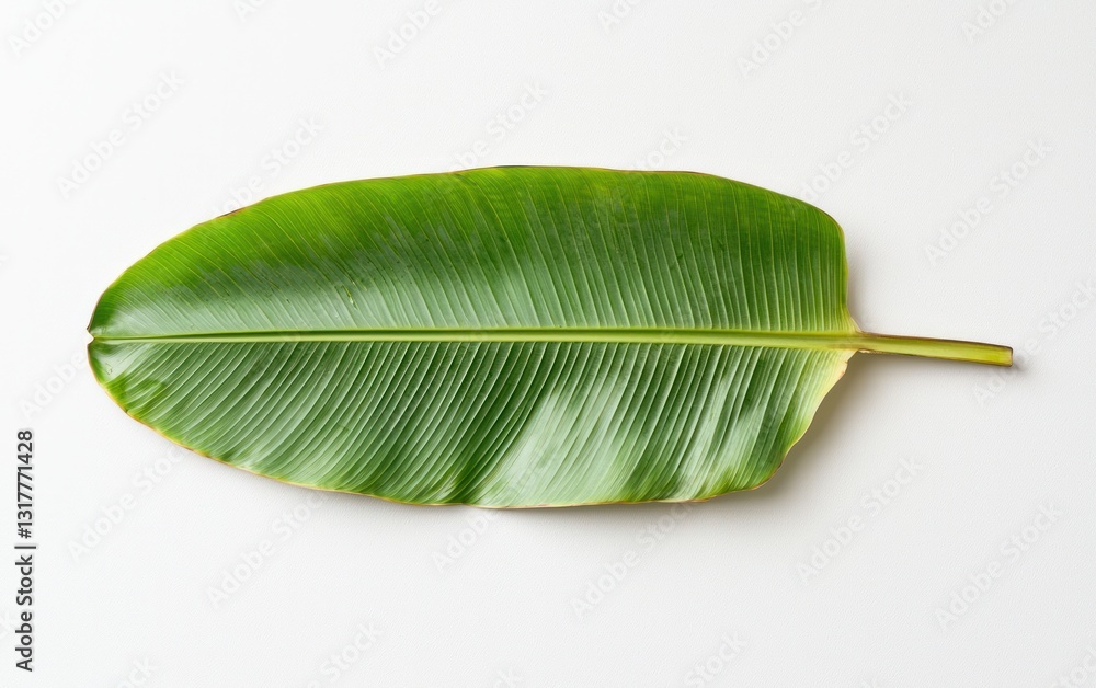Single Green Leaf with Dotted Texture on Light Gray Background Single Green Leaf with Dotted Texture on Light Gray Background