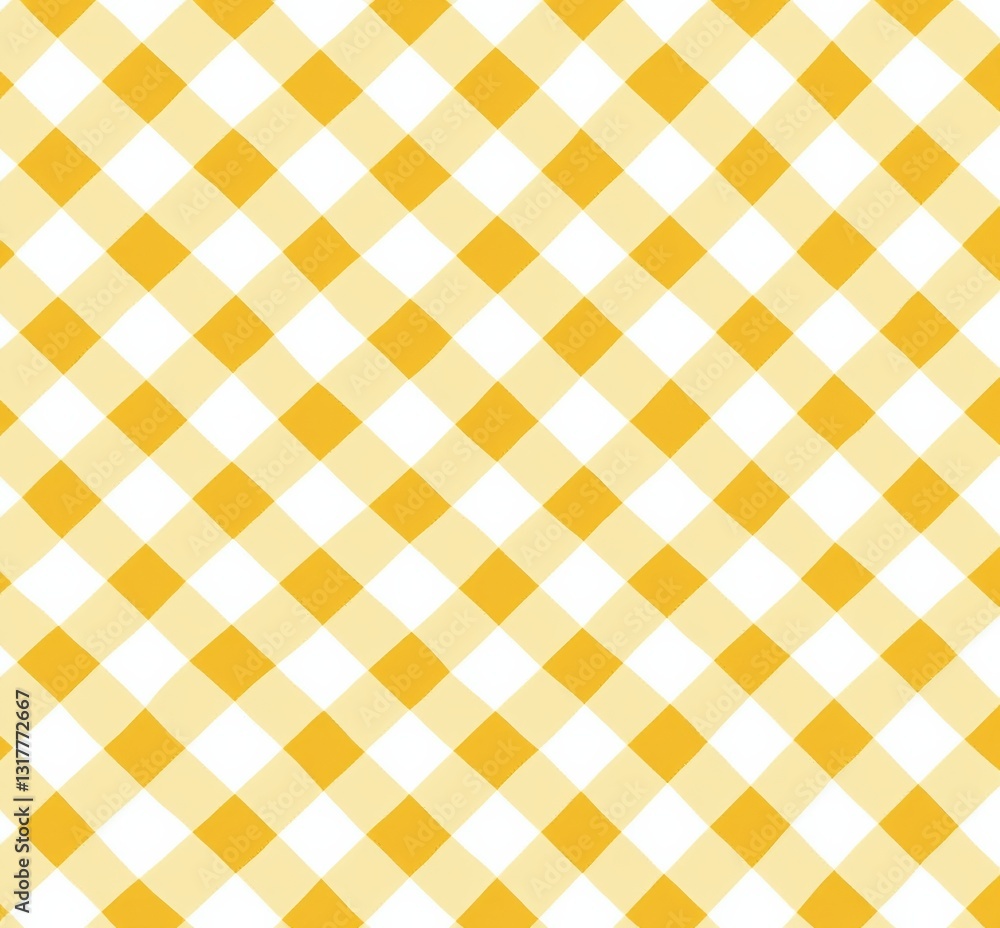 A yellow gingham pattern on a white background, a simple design, a simple flat illustration A yellow gingham pattern on a white background, a simple design, a simple flat illustration