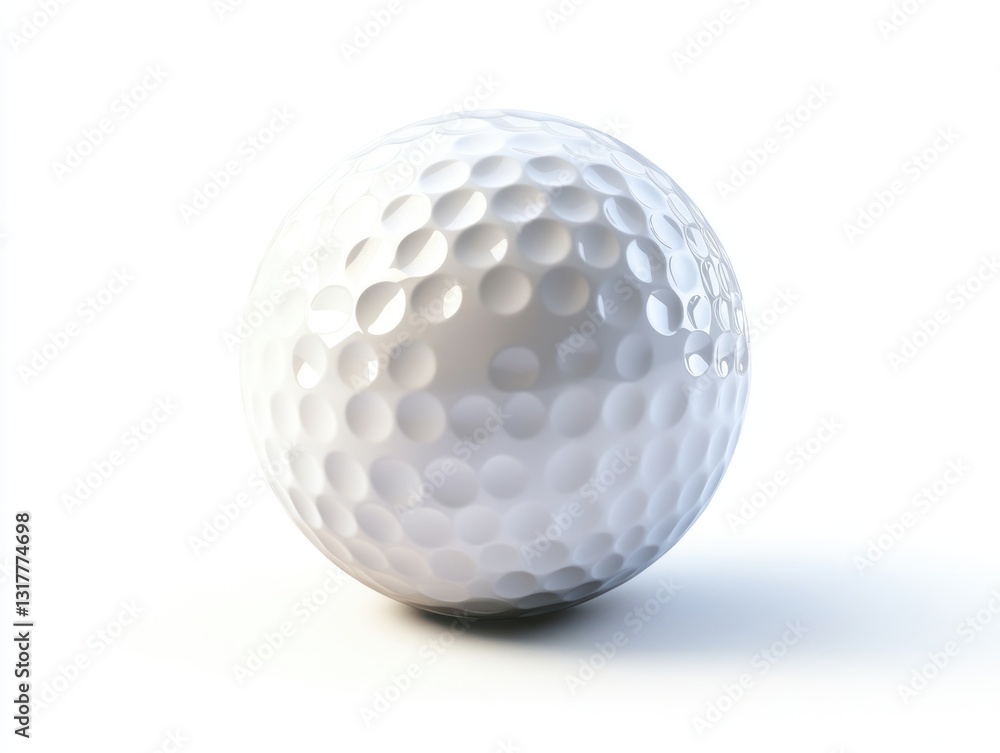 Close-up of a white golf ball showcasing its dimples and texture Close-up of a white golf ball showcasing its dimples and texture