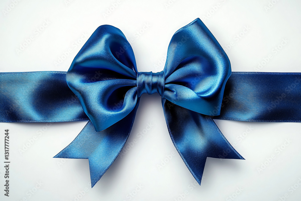 Elegant blue satin ribbon tied in a perfect bow, ideal for celebrations, gift wrapping, and holiday decorations like weddings and birthdays. Elegant blue satin ribbon tied in a perfect bow, ideal for celebrations, gift wrapping, and holiday decorations like weddings and birthdays.