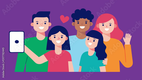 Shared Experiences Friends taking selfies together and immediately posting them online demonstrating how sharing moments online can strengthen friendships.