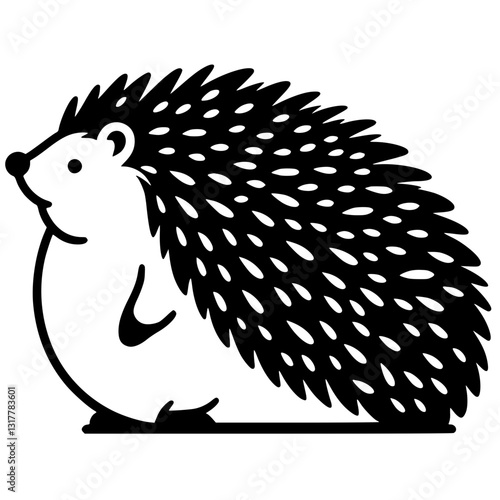 Cute hedgehog silhouette