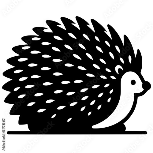 Cute hedgehog silhouette