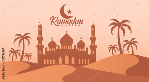 Ramadan Kareem. Islamic greeting card template. Suitable for banners and posters greeting Ramadhan