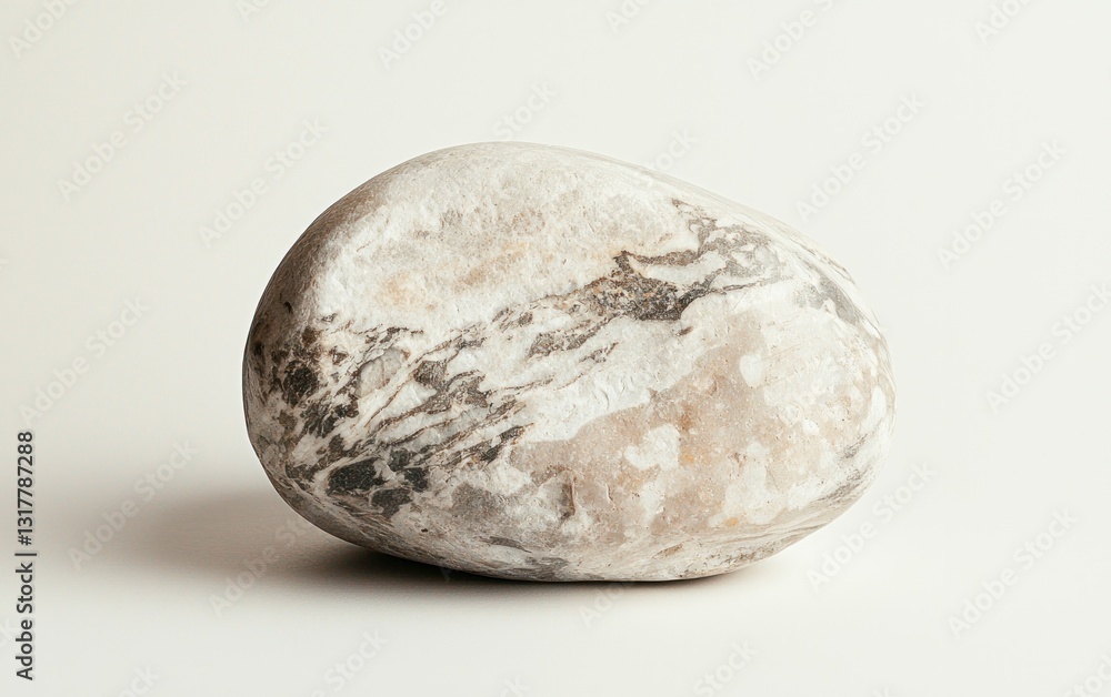 Smooth Gray and White Stone on White Background Smooth Gray and White Stone on White Background