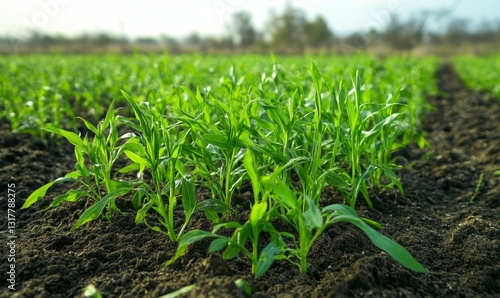 Rye Field, Cereal Growing Crop Time Lapse. Fresh Green Rye Plant Grow Timelapse. Nature spring season. Gardening food, agriculture grain, cover crop, forage crop. Ecology, climate change