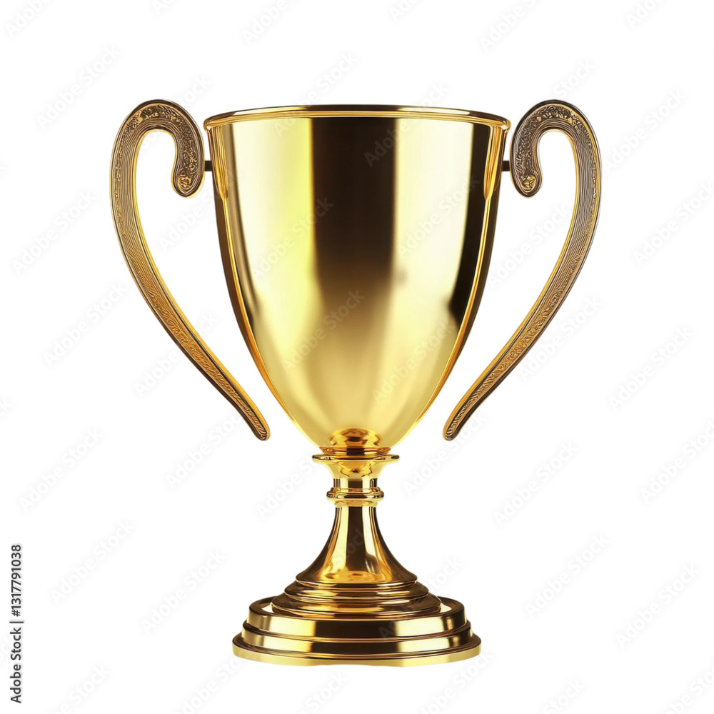 Shiny Golden Trophy Cup with Two Handles Award Winner Success Victory Achievement Competition Shiny Golden Trophy Cup with Two Handles Award Winner Success Victory Achievement Competition