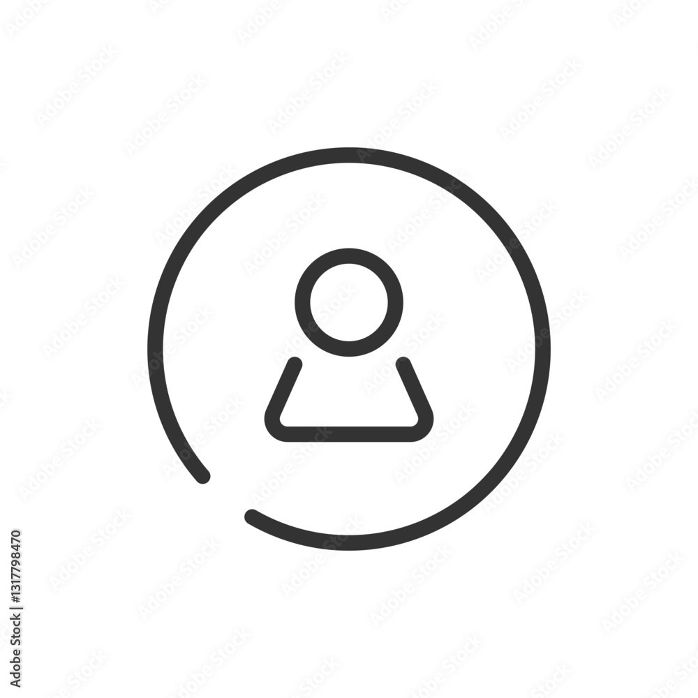 A Simple Icon Representing A Person, Symbolizing Community And Connection, Subtly Outlined Within A Clean Circle, Using A Minimalist Line Art Style A Simple Icon Representing A Person, Symbolizing Community And Connection, Subtly Outlined Within A Clean Circle, Using A Minimalist Line Art Style
