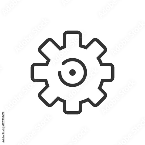 A Sleek Cogwheel Symbolizing Seamless Efficiency And Precise Engineering, Rendered In Clean Lines And Minimalist Style