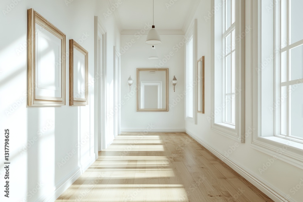 Fototapeta premium Elegant Hallway with Natural Light and Modern D?cor
