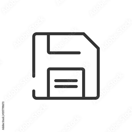 A Nostalgic Reminder Of Simpler Times, A Vintage Floppy Disk Icon Evoking Memories Of Early Computing Days With Clean Line Art And A Minimalist Design