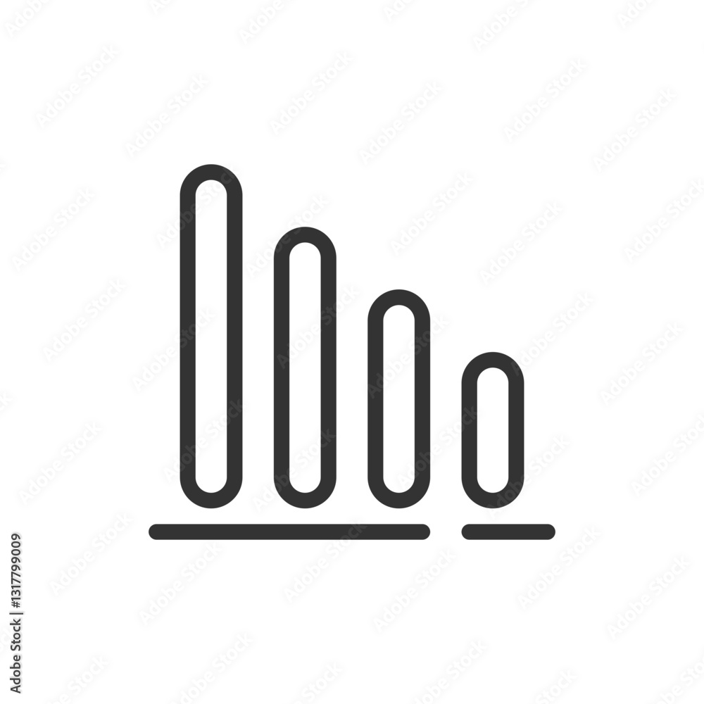 Declining Signal Strength, A Simple Line Graph Depicting A Weakening Connection, Showing A Gradual Decrease In Signal Bars With A Minimalist Grey Design Declining Signal Strength, A Simple Line Graph Depicting A Weakening Connection, Showing A Gradual Decrease In Signal Bars With A Minimalist Grey Design