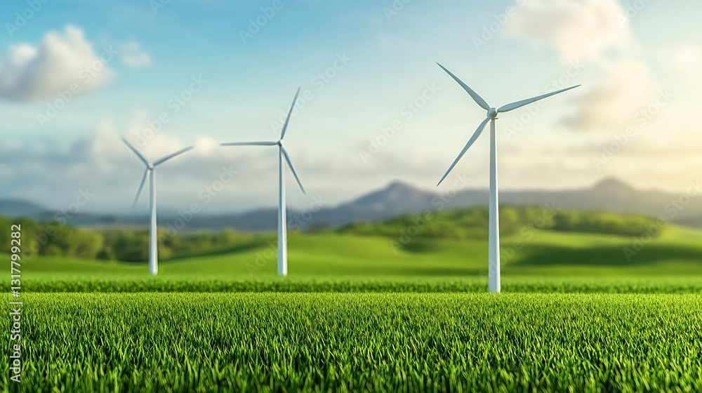 Green Energy Windmills Landscape - Green energy Green Energy Windmills Landscape - Green energy