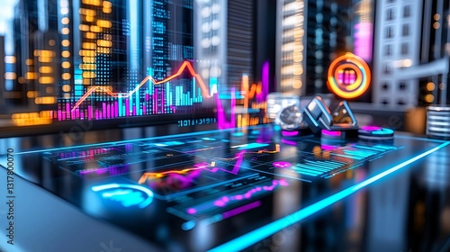 Futuristic Tech Stock Market Data Analysis - Futuristic technology