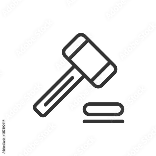Justice Served A Gavel Falls Silencing The Courtroom Drama In A Clean Line Art Style