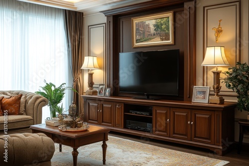 Wallpaper Mural Elegant Living Room with Classic Furniture and Warm Lighting Torontodigital.ca