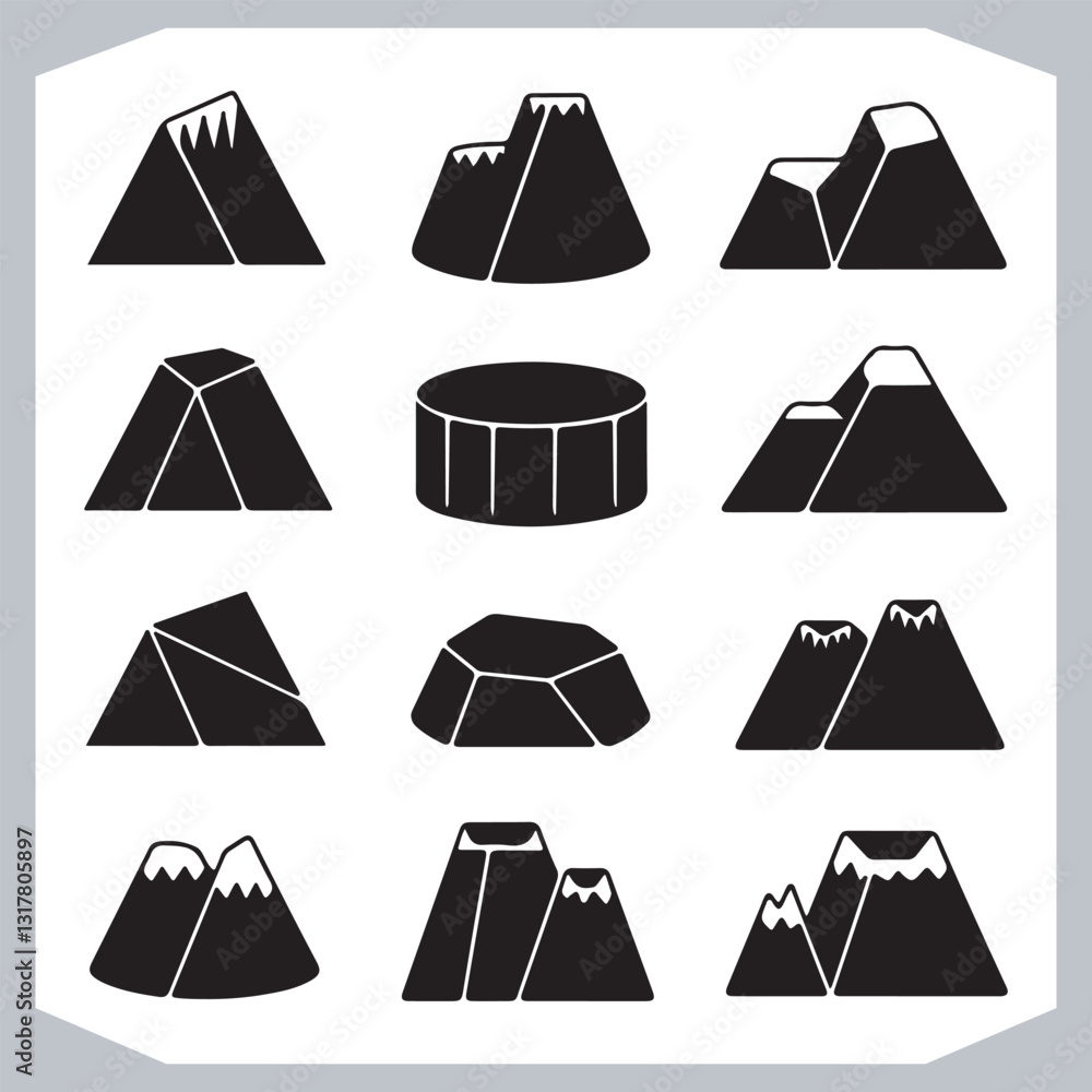 Best Hand Drawn Mountain Silhouettes High Quality Vector Bundle
