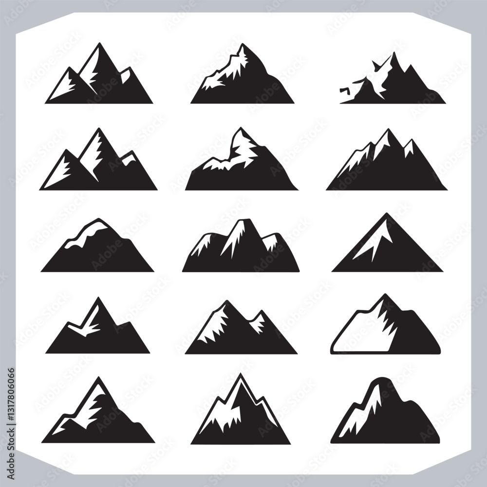 Best Hand Drawn Mountain Silhouettes High Quality Vector Bundle