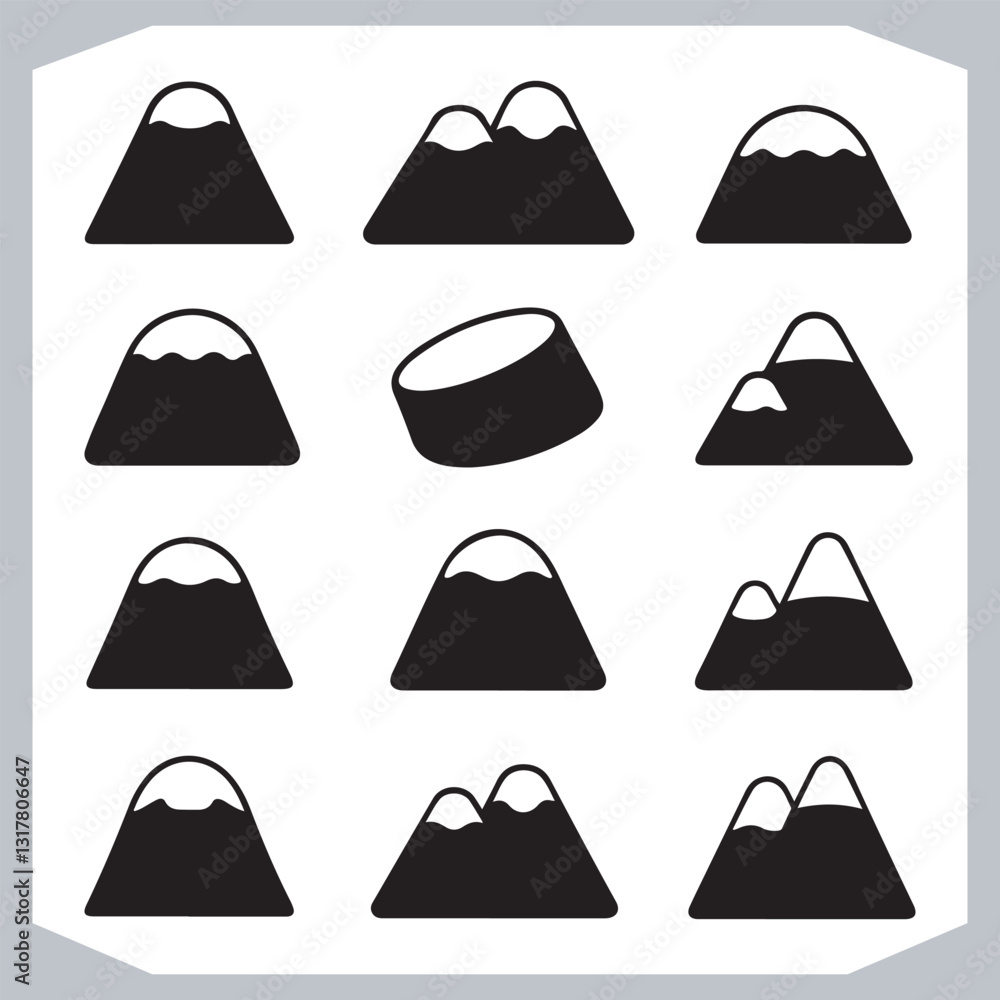 Best Hand Drawn Mountain Silhouettes High Quality Vector Bundle