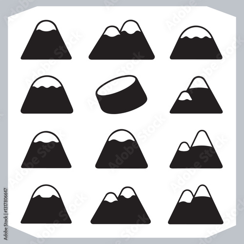 Obraz na płótnie Best Hand Drawn Mountain Silhouettes High Quality Vector Bundle w salonie