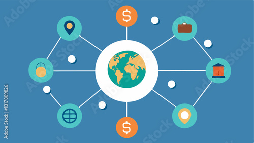 Global Network with Nodes A network diagram with various nodes and connections illustrating how regulators oversee a global financial system that seeks to enhance transparency and