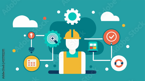 These illustrations can convey the concept of predictive maintenance through IoT effectively emphasizing the role of technology in preventing machine failures.
