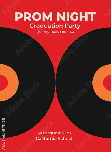 Illustration poster night prom unique aesthetic