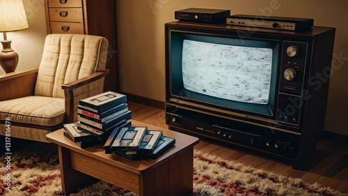 old tv in living room