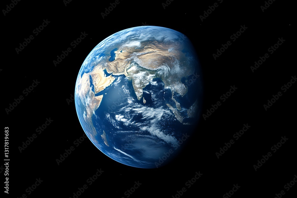 Beautiful detailed depiction of planet earth floating in space Beautiful detailed depiction of planet earth floating in space
