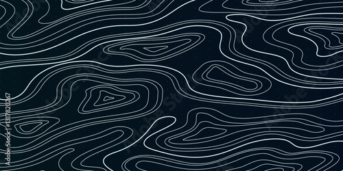  Detailed Topographic Map Illustrations with Fluid Contour Lines, Geographic Relief, and Elevation-Based Terrain Mapping

