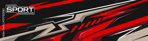 car livery design vector with red colors. Graphic abstract stripe racing background kit designs for wrap vehicle