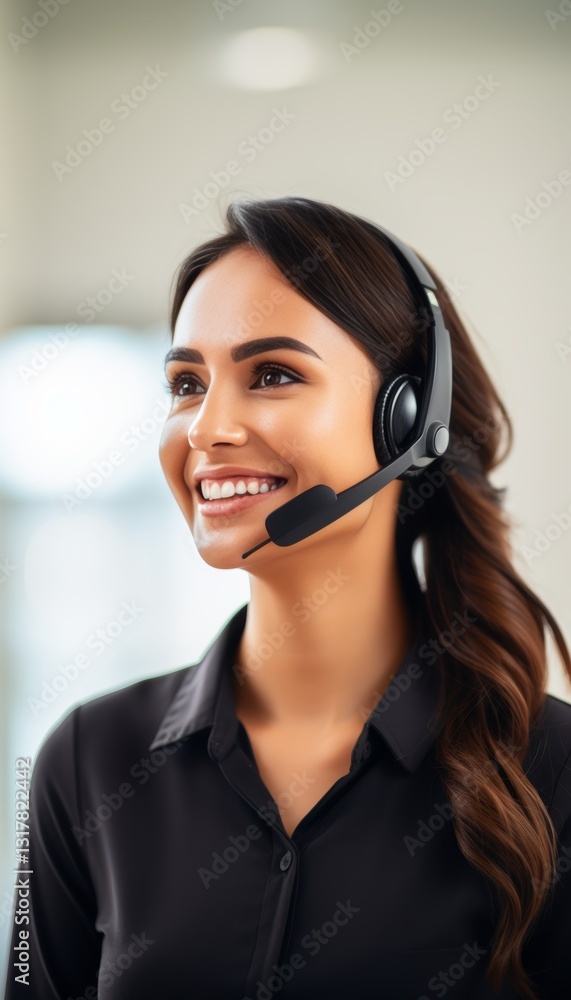 A bustling call center environment with employees engaged in conversations using headsets A bustling call center environment with employees engaged in conversations using headsets