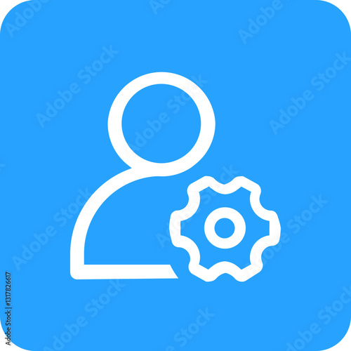 A User Profile Icon With Customizable Settings, A Clean And Simple Design On A Bright Blue Background