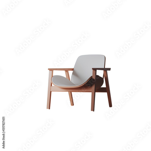wooden chair isolated on white