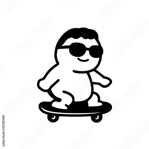 Cool baby skater enjoying a sunny day in a playful and vibrant world of fun and creativity