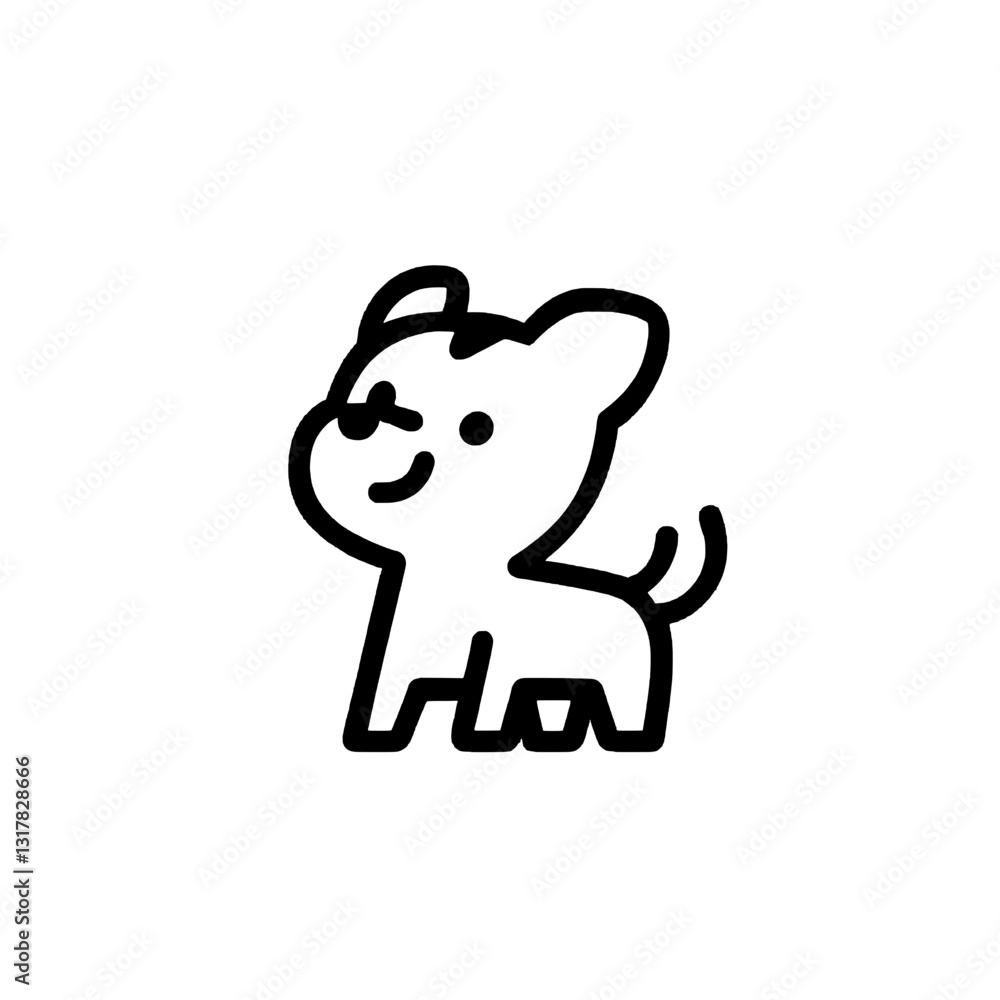 Cute vector illustration of a playful puppy with a cheerful expression, perfect for pet-themed designs and children's art projects Cute vector illustration of a playful puppy with a cheerful expression, perfect for pet-themed designs and children's art projects
