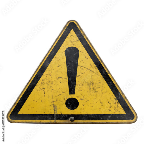 Rustic Warning Sign - Yellow Caution Symbol, Industrial Safety Alert PNG or JPEG Background
Generated By AI