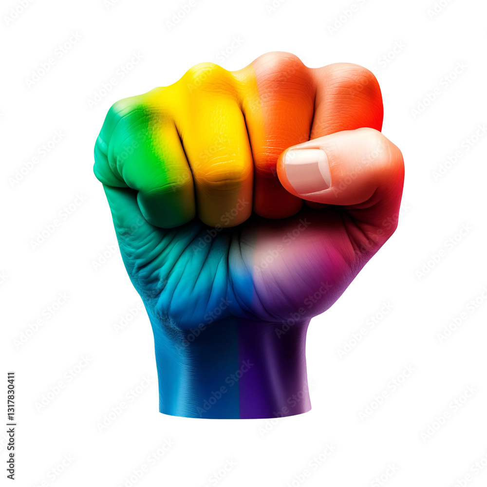 Fototapeta premium Collection of Cartoon Elements Rainbow Color LGBT Sytle , Hand Rainbow color